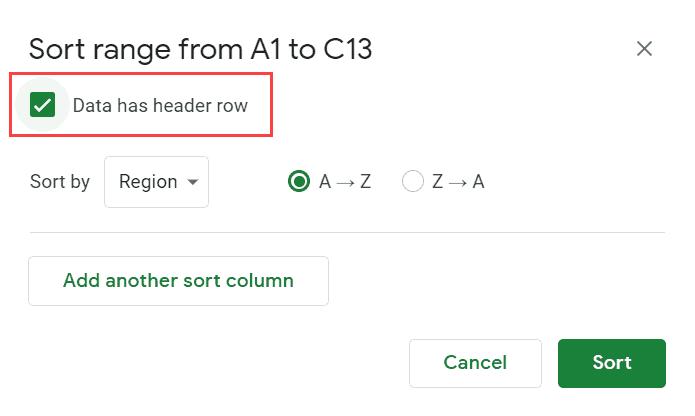 Cách sắp xếp dữ liệu theo nhiều cột trong Google Sheets